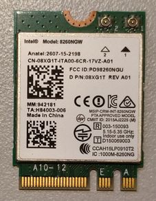 Intel Dual Band WiFi + Bluetooth Card