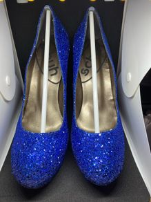 Blue Glitter High Heel Shoes