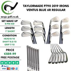 Taylormade P790 2019 Irons / 6-Pw-Aw / Ventus Blue 6R Regular