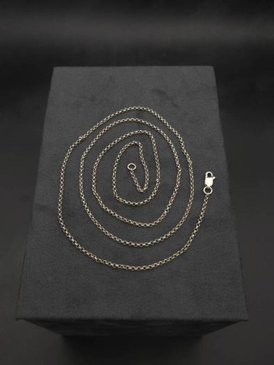 925 Vintage Sterling Silver Long Belcher Chain