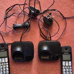 2 X Panasonic Big Button Cordless Phone