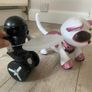 Robots cat and mouse and balancing with serving tray Image 4