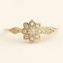 Vintage Style Petite Crystal Gold Tone Ring Image 2