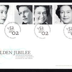2002 Great Britain Golden Jubilee Commemorative Stamps Royal Mail Addressed First Day Cover (FDC)