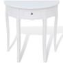 Console Table with Drawer Half-round White Image 3