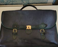 Large Vintage Chesneau Leather Satchel Briefcase
