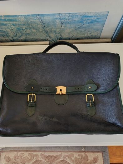Large Vintage Chesneau Leather Satchel Briefcase
