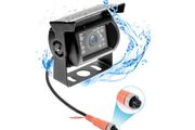 Backup Camera IR Night Vision without Guide Line Without Color Change Waterproof 4 Pin Aviation Connector Rear View Camera for Bus/RV/Truck/Trailer Heavy Duty