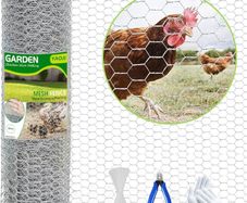 NEW SALE | 400mm x 5m Galvanized Hexagonal Fencing Wire,Lightweight Chicken Wire Mesh with a Cutting Pliers,Cotton Gloves and 50 Pieces