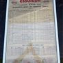 100% original Vintage Esso Essolube and Pratts motor oils framed data table  under glass table Image 2