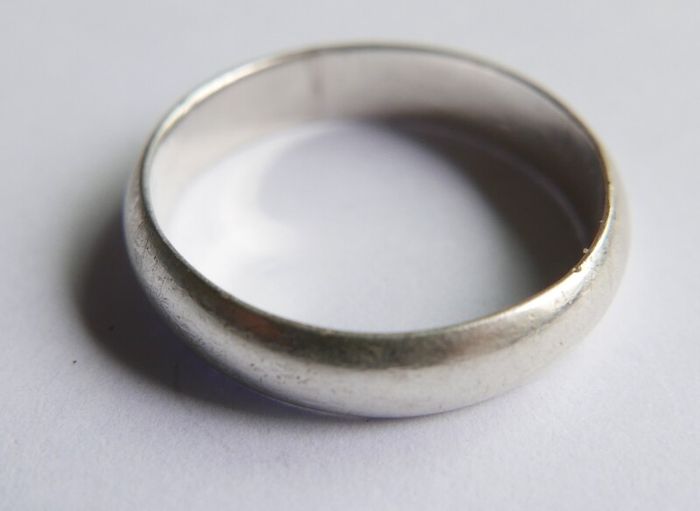 Vintage 925 Sterling Silver Band Ring size Q - 3,1g