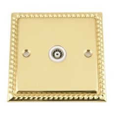 Tenby Renaissance Single Brass TV Socket 7772RB
