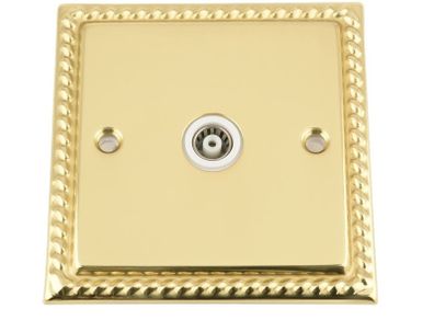 Tenby Renaissance Single Brass TV Socket 7772RB