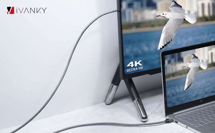 iVanky 2M HDMI v2.0 3D/UHD 4K (2160P/60hz) Nylon Braided (Gold-Plated) Ultra High Speed Cable with Ethernet Chrome HDTV (Brand New/Warranty)