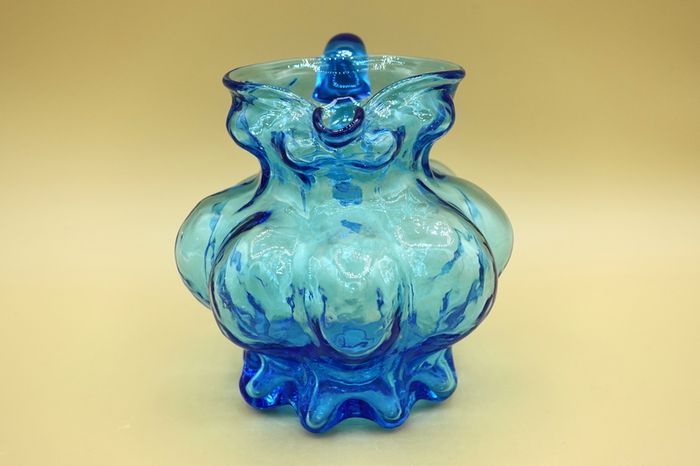 Vintage Kanawha Blue Glass Pitcher