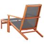 Garden Chair with Footrest Grey Solid Eucalyptus Wood and Textilene Image 4