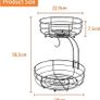 Fruit Basket, 2-Tier Fruit Bowl with Banana Hanger, Kitchen Countertop Rack, Metal Bowls Perfect for Holding Fruit, Vegetables, Snacks, Cupcakes (Black) Image 2