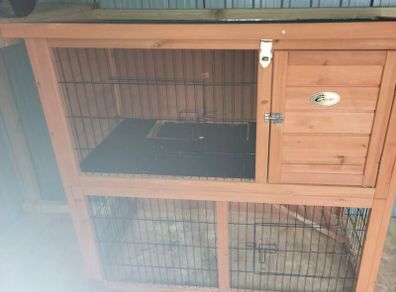 Wooden rabbit house