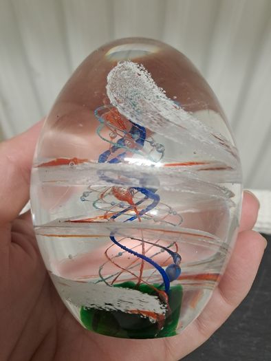 Vintage hand- blown art glass Paperweight