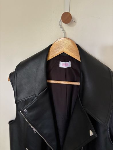 Savida sleeveless leather jacket
