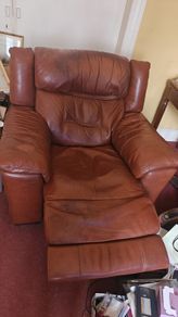 Dark Brown Leather electric reclining Armchair