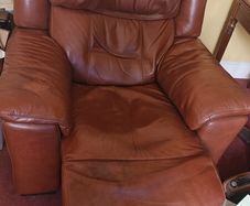 Dark Brown Leather electric reclining Armchair