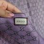 Gucci GG Logo Wool Scarf in Purple and Grey Image 6