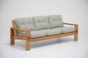 Vintage Oak-Framed Model Bonanza Three-Seat Sofa by Esko Pajamies, 1960s.