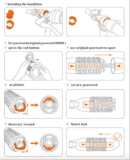 Brand New Anti-theft Portable Code Lock for Ninebot MAX.