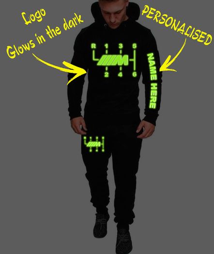 Glow in the dark Personalized with name BMW M sports m power Shifter Fit Hoodie Men Sports Set bmw Hoodie and trousers bmw tracksuit set  sizes s-xxl