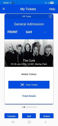 The Cure VIP tickets