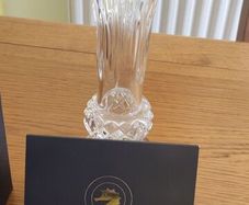 Rare Waterford 9" Bud Vase Artist Signed "Vincent Rellis" - Heavy Piece