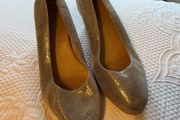 Silver wedge shoes