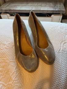 Silver wedge shoes