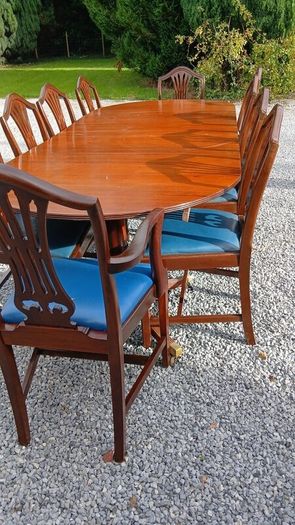 Antique dining table and chairs