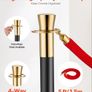 Stanchion Post, 6 Pcs Crowd Control Barrier with 4 Red Velvet Ropes, 5 ft Stainless Steel Black Stanchion Post Queue with Sand Injection Hollow Base for Theater, Party, Wedding, Exhibition Image 3