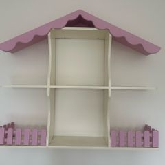 Doll house style pink/ecru display shelf