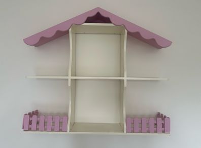 Doll house style pink/ecru display shelf