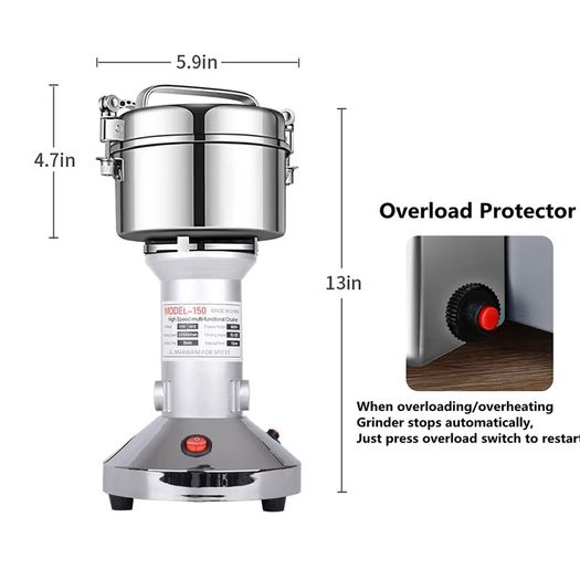 Brand New Electric Grain Grinder 150g High Speed Stainless Steel 900W.