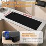 Silicone Kitchen Worktop Protector: 125 x 40 cm Heat Resistant Silicone Mat Long Silicone Mat for Worktops - Heat Resistant Mat for Kitchen Countertop Waterproof Cuttable Table Protector/Black/Foepoge Image 2