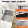 Farmhouse Kitchen Sink, 304 Stainless Steel Drop-In Sinks, Top Mount Single Bowl Basin with Ledge & Accessories, Household Dishwasher Sinks Image 3