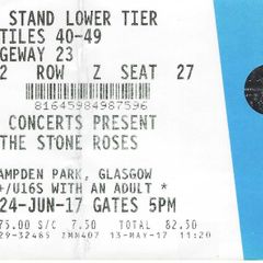 The Stone Roses Final Concert Ticket Stub - Hampden Park - 24 June 2017 - 0047