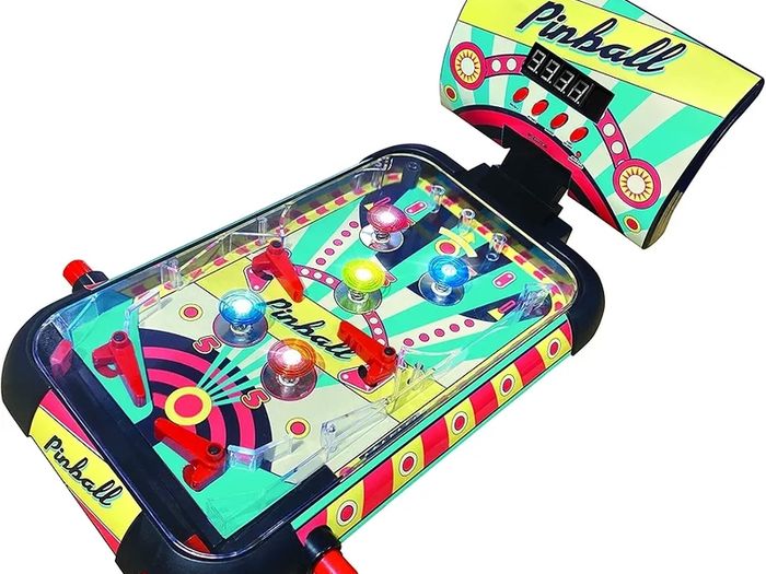Electronic table pinball, Action and reflex game for children and family, LCD screen, light and sound effects