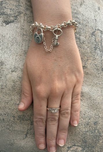 Silver Plated Lock and Key Bracelet