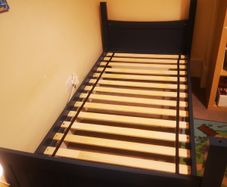 Kids single wooden bed (and mattress)