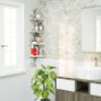 Corner Shelf Wall Mounted, 4 Tier Cat-shaped Corner Shelves Rustic Wood Floating Shelf Metal Corner Stand for Living Room Bedroom Kitchen Office and More White Image 6