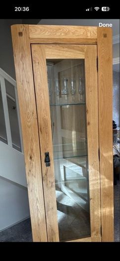 Solid Oak Sideboard And Solid Oak Glass Cabinet