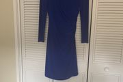Below knee ladies royal blue dress