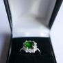 Vintage  Square Emerald and Sterling Silver 925 hallmarked  Ring  Band size N1/2 - 4,2g Image 2