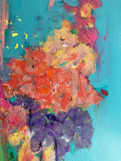 Large Original Abstract Floral Art Painting Irish abstract art Warm Aesthetic